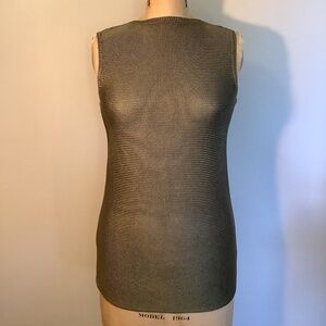 Calvin Klein Olive Chainlink Knit Shell